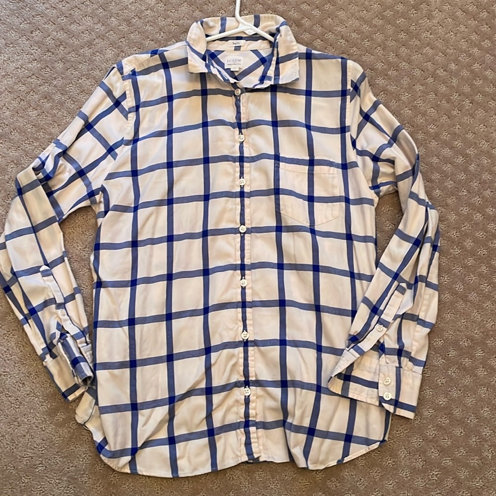 J. Crew Boyfit Window Pane Flannel (L)